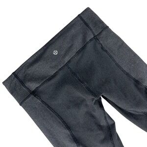 Lululemon Wunder Under Crop Special Edition Womens 4 Grey Space Dye Mesh Leopard